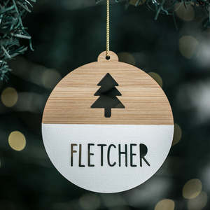 Painted Personalised Christmas Baubles: Personalised Christmas Tree Bauble