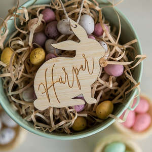 Personalised Vintage Easter Bunny Tag