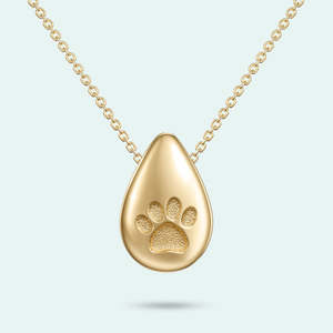The Keepsake Collection: Love Note Pendant - The Paw Print Love Drop