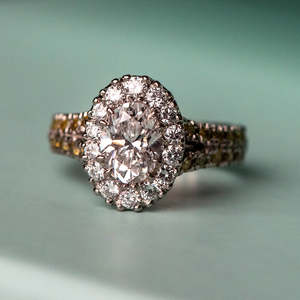 Engagement Ring: White & Yellow Diamond Ring