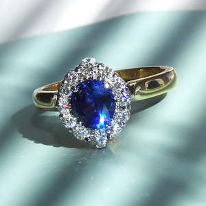 Engagement Ring: Blue Sapphire & Diamond Ring
