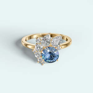 The Estrella Setting: The Estrella Ring - Diamonds + Sapphire