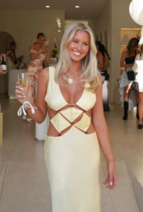 Maxi dress: Agathe Diamond Dress in Butter Yellow