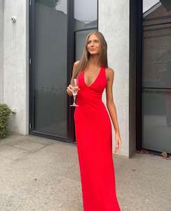 Maxi dress: Eiza Gown in Cherry Red