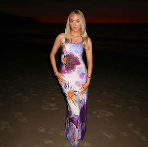 Maxi dress: Indigo Blossom Slip Dress