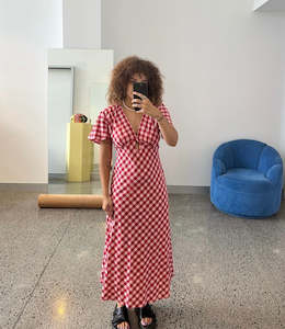 Size 14: Clover Dress in Red Gingham