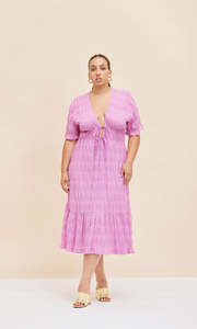 For Sale: Mirella V Neck Dress in Orchid - FOR SALE
