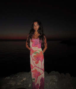 Maternity Friendly: Mesh Fuchsia Slip Dress