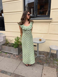 Bulk Rentals: Luna Dress with Polka Dots in Green/White