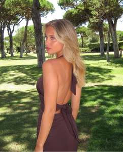 Bulk Rentals: Leni Maxi Dress in Dark Mahogany