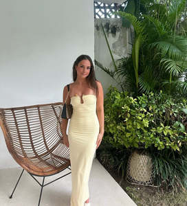 Bulk Rentals: Tayla Trim Maxi Dress in Butter