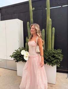 Bulk Rentals: Jacinda Drop Waist Maxi in Pink