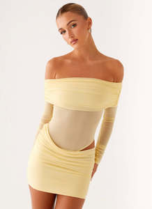 No Doubt Mini Dress in Yellow