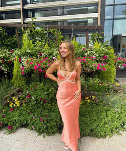Veronique Maxi Dress in Coral