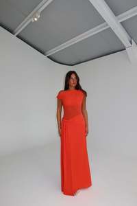 Size 14: Sisal Mesh Dress in Chilli