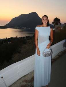 Misha Collection: Sisal Mesh Dress in Dove