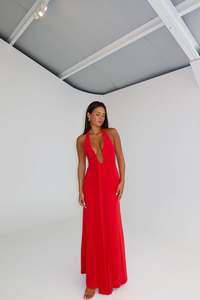 Jennifer Cupro Dress in Cherry