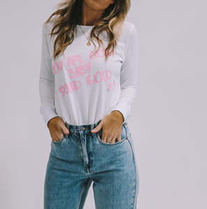 Tops Shirts: Solid Gold Long Sleeve Tee