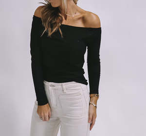Tops Shirts: Elodie Top - Black