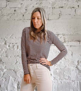 Tops Shirts: Rouge Stripe Top