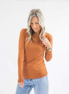 Wardrobe Staples: Basic Rouche Top - Ginger nut