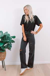 Tops Shirts: Staple Black Tee