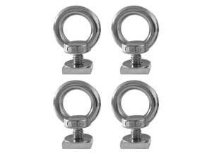 Bike Rack: 4 x 304 Stainless Steel Roof Rack M8 Eye Bolt-Silver