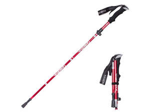 Outdoor Camping Gear: Portable 5-Section Hiking Sticks -Red/110CM