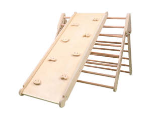 Pikler Triangle Frame with Ramp and Slide
