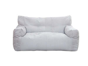 Indoor Outdoor Bean Bag: Two-Seater Bean Bag Chair-Light Grey