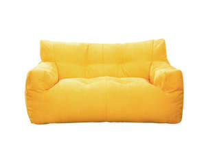 Two-Seater Bean Bag Chair-Yellow