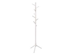 Solid Wood Coat Rack with 8 Hooks - White