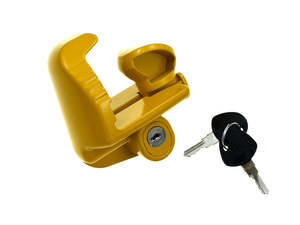 Universal Trailer Hitch Coupler Lock - Yellow