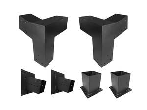Pergola Kit: 15°Slanted Wall Mount Pergola 3-way Bracket Kit