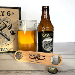 Personalised Moustache Long Wooden Bottle Opener