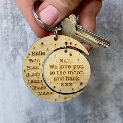 Keyrings And Bag Tags: Moon and Back Key Ring