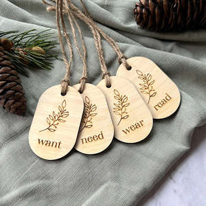 Oval Want, Need, Wear, Read Tags