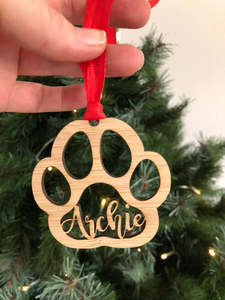 Christmas 2022: Personalised Pet Paw Decoration