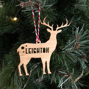 Christmas 2022: Geo Reindeer Personalised Decoration