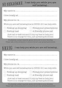 Free Printables: FREE Neighbour Support Printable