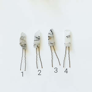 Sale: Tourmalated Quartz Slab Hair Pin