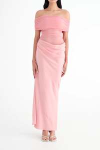 Nico Off Shoulder Maxi Dress Candy Floss