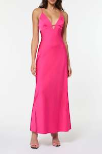 21st: Time to Shine Slip Dress in Hyper Pink