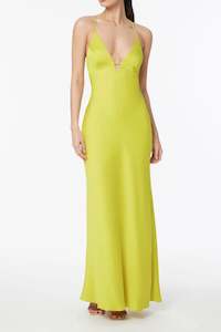 21st: Time to Shine Slip Dress in Lime