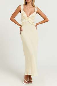 Dahlia Midi Dress in Lemon Butter