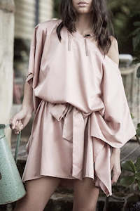Sateen Dress in Champagne