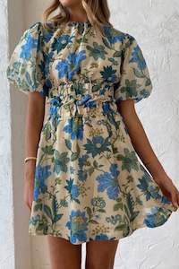 Celia Open Back Mini Dress In Marguerite Print