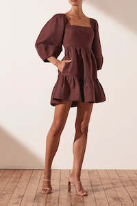 Marlene Open Back Mini in Chocolate