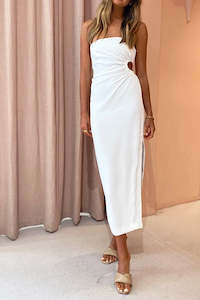 Selena Strapless Dress in White.