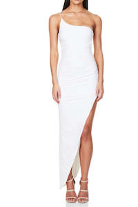 Aria One Shouldered Gown in White